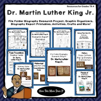 Preview of Biography Research Project -Dr. Martin Luther King Jr.-Printable Crafts Included