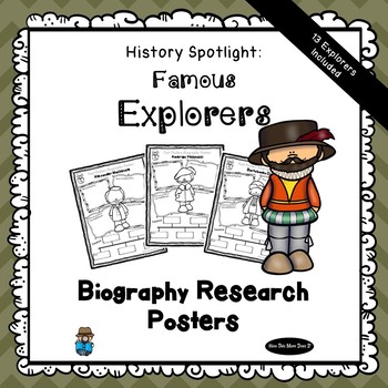 Preview of Biography Research Project Posters | 13 Famous Explorers