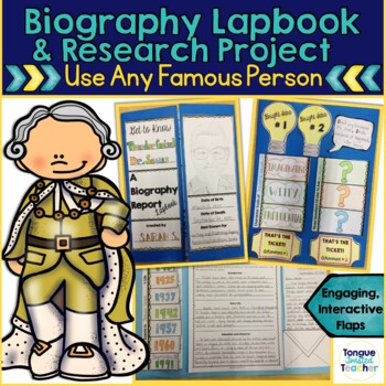 Preview of Biography Report Graphic Organizers Lapbook and Research Project