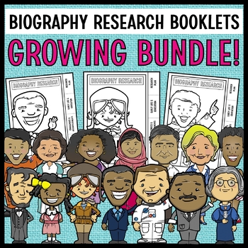 Preview of Biography Research Projects | Biography Report Tabbed Booklets BUNDLE