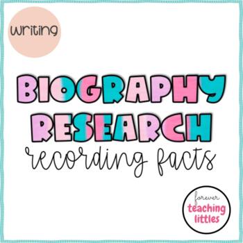 Preview of Biography Research | Recording Sheet | Research Writing | Planning
