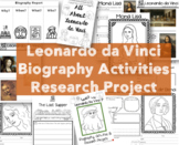 Biography Research Report / Leonardo da Vinci Biography worksheet