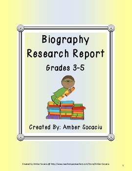 Preview of Biography Research Report for ELA and Social Studies CCSS