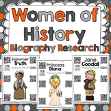 Biography Research QR Codes for  Women Leaders - Women's H