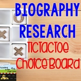 Biography Research TicTacToe Choice Board