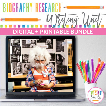 Preview of Biography Research Writing Digital and Printable Bundle