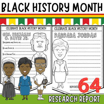 Preview of Biography Research Writing Graphic Organizers Report - Black History month