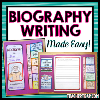 Preview of Biography Research Lapbook Project | Biography Writing Templates | Any Person!