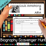 Biography Scavenger Hunt Editable