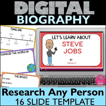 Preview of Biography Template Digital Project Google Classroom Activities Famous Report Bio
