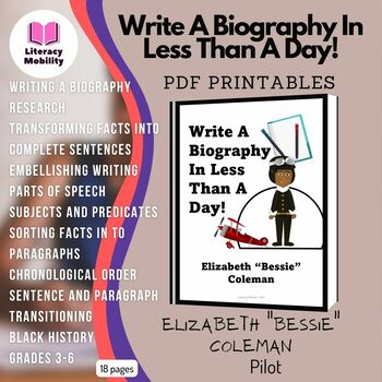 Preview of Biography Template | Write A Biography In Less Than A Day! | "Bessie" Coleman