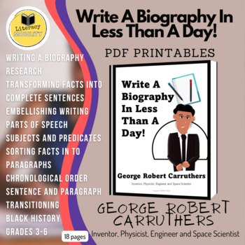 Preview of Biography Template | Write A Biography In Less Than A Day! | George Carruthers
