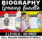 Biography Templates | Biography Research Projects GROWING BUNDLE