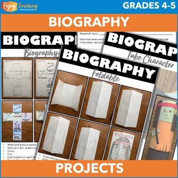 Preview of Biography Templates - Crafts & Research Project for Any Person - 4th & 5th Grade