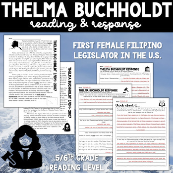 Preview of Biography-Thelma Buchholdt: Women's, Asian, & Alaskan History Reading & Response