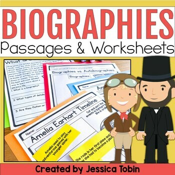 Preview of Biography Unit, Graphic Organizer, Reading Passages, Plus 16 Influential People 