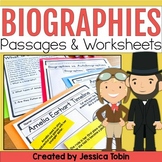 Biography Unit, Graphic Organizer, Reading Passages, Plus 