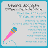 Biography Video Note Catcher: Beyonce