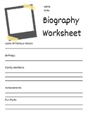 Biography Worksheet