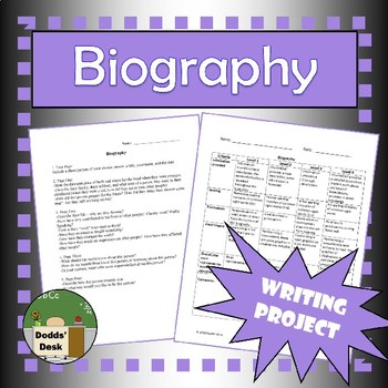 Preview of Biography Writing Activity + Rubric