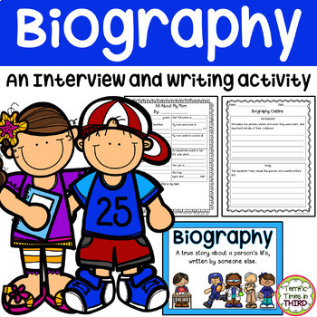 Preview of Biography Writing Activity - Interview a friend, family member, and more