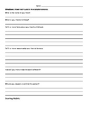 Biography Writing Frame, Rubric, and Anchor Papers