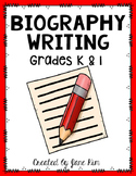 Biography Writing Grades Kindergarten and 1