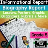 Biography Writing Unit 5th Grade Graphic Organizer Anchor Charts Research