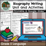 Grade 5 Biography Writing Unit (Printable + Google Slides™)