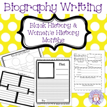 Preview of Biography Writing for Black History Month and Women's History Month