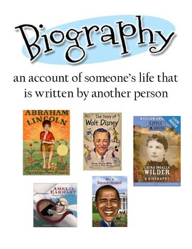 Biography and Autobiography Anchor Charts