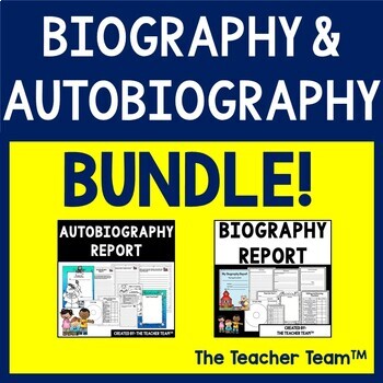 Preview of Biography and Autobiography |  Report Template Bundle