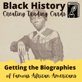 Preview of Biography for Famous African Americans Trading Card Activity
