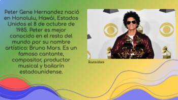 Biography in Spanish - Bruno Mars (Singer) - Puerto Rico by Speaking Latino