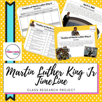 Preview of Biography of Martin Luther King Jr. Timeline Project