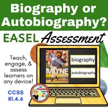 Preview of Biography or Autobiography? Easel Assessment - Digital Biography Activity