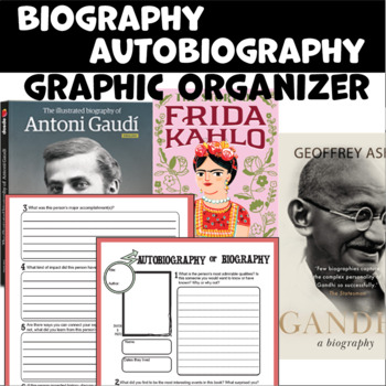 Biography or Autobiography Graphic Organizer for Reading by Students Rising