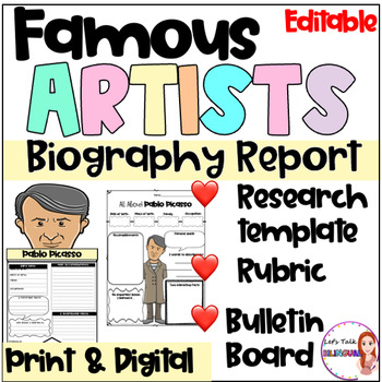 Preview of Biography report templates about famous artists / Bulletin Board