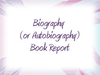 Preview of Biography/Autobiography Creative Book Report