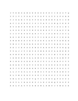 Preview of Biological Diversity and Conservation Word Search
