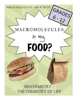 Preview of Biological Macromolecules Activity - Macromolecules in my Food?!