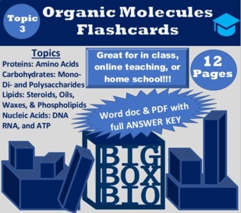Biological Macromolecules Review Flashcards Activity by Big Box Biology