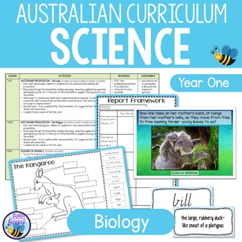 Preview of Biological Science Year 1 Australian Curriculum
