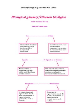 Preview of Biological glossary in Spanish