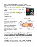 Biology: 2.1C Monerans and Protists: Lesson, Notes, ANSWER KEY