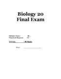 Biology 20 - Alberta - Final Exam - Answer Key