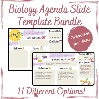 Preview of Biology Agenda Slide Template Bundle