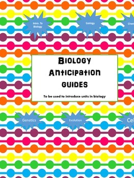 Preview of Biology Anticipation Worksheets