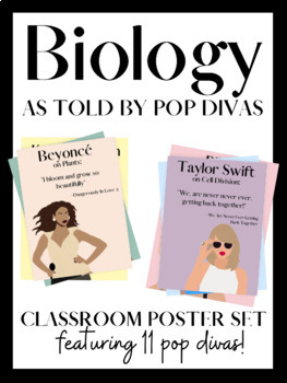 Preview of Biology As Told By Pop Divas | Classroom Decor