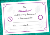 Biology Award Certificate